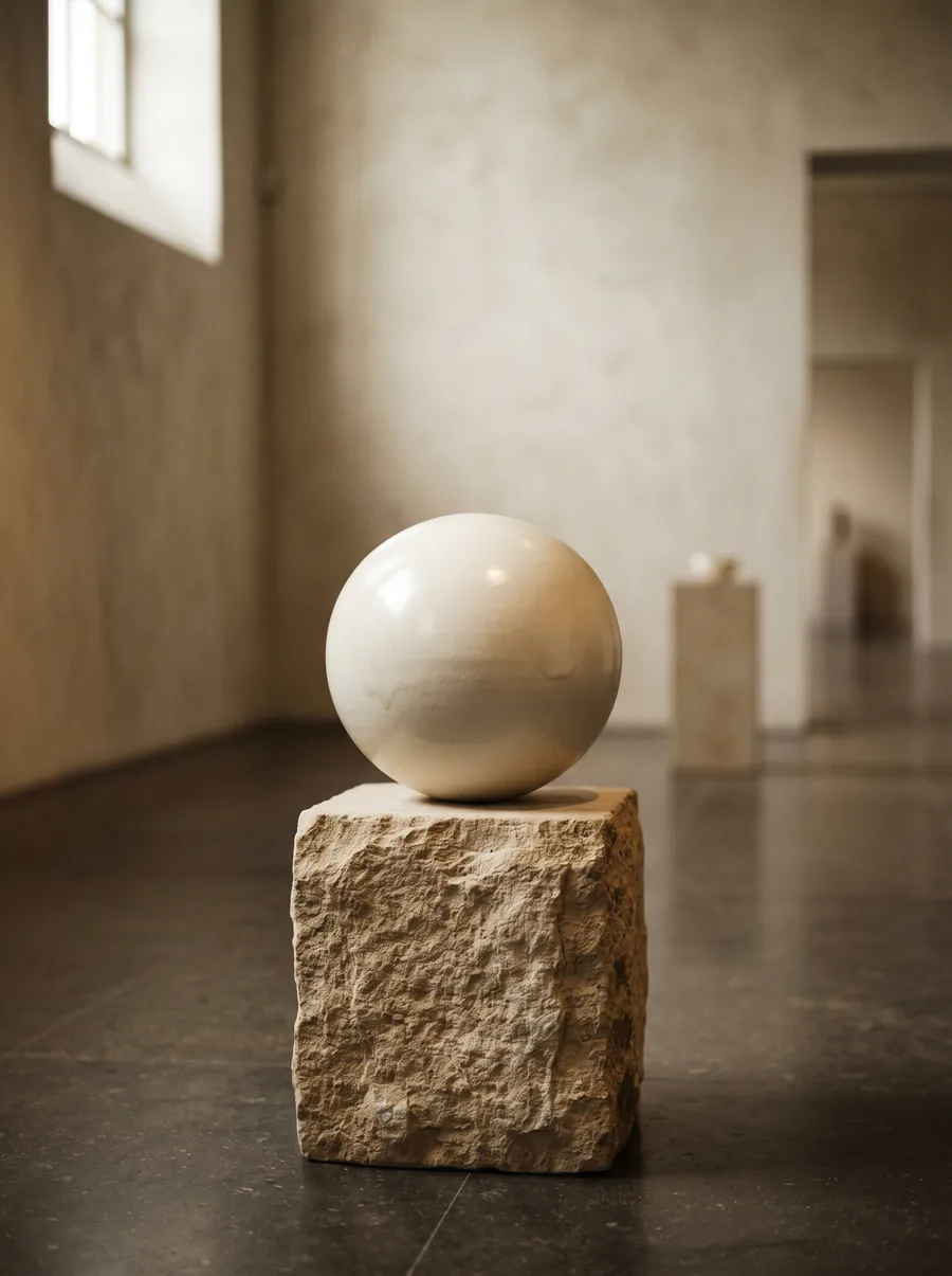 Escultura de cerámica marfil